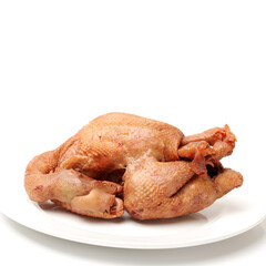 boiled chicken on a white background 