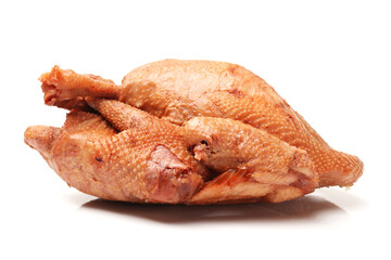 boiled chicken on a white background 