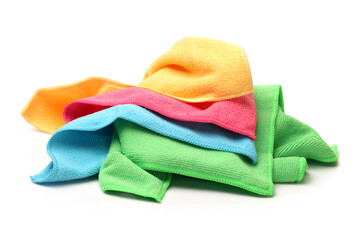 microfiber cleaning cloth on white background