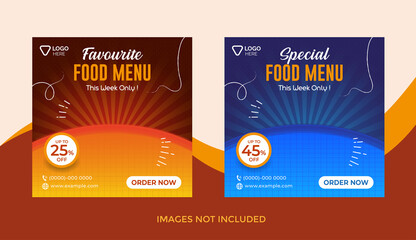 Food Menu Banner Template, Social Media Post Template