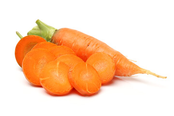 Fresh carrot on a white background