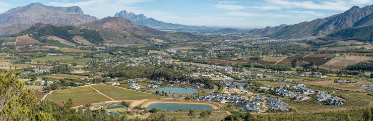 Panoramic view of Franschhoek