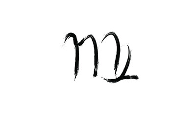 Hand drawn virgo zodiac illustration. Simple line hand virgo zodiac icon. Virgo zodiac vector symbol. Hand drawing virgo zodiac sign