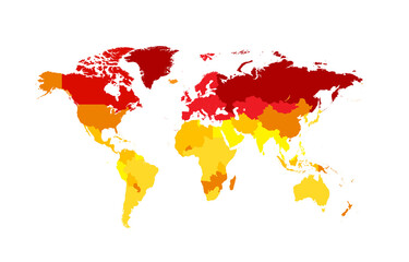 Fototapeta na wymiar World map Global Warming infographic, isolated on the white background