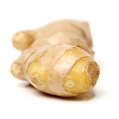 fresh ginger on white background 