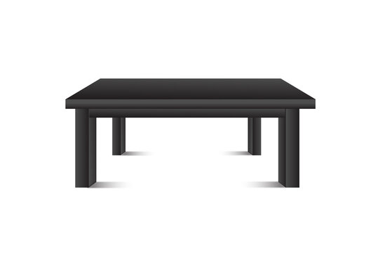 3D Table, Black Realistic Desk table. 