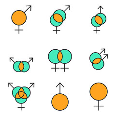 gender icon. Cocktail set symbol vector elements for infographic web.