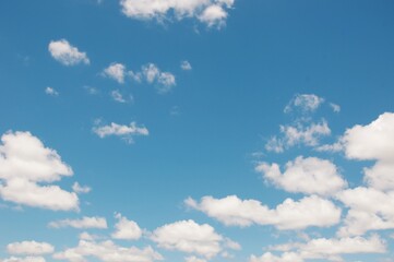 beautiful airatmosphere bright blue sky background abstract clear texture with white clouds.