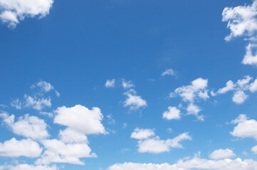 Fototapeta premium beautiful airatmosphere bright blue sky background abstract clear texture with white clouds.