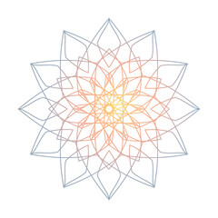 Mandala, gradient round ornament. Element for design, logo, business cards. Vector isolated.