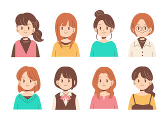 Fototapeta premium 若い女性セット