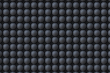 Fototapeta na wymiar Rows of black matte balls as background and texture
