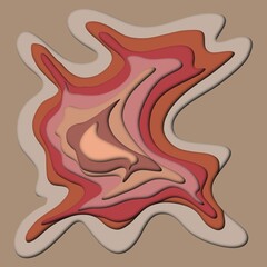 abstract gradient red color paper cut effect background.