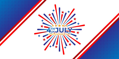 Obraz premium Fourth of July Independence Day of United States of America Banner Background Vector illustration. Independence Day of United States of America 4th of July with American Flag vector design.
