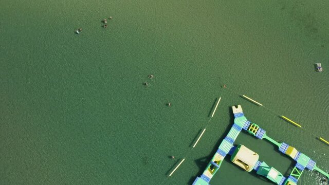 Aerial view of the beach in Zaton Resort, Croatia