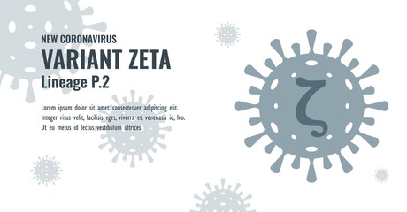 New Coronavirus or SARS-CoV-2 Variant Zeta P.2 Illustration