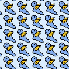 seamless pattern of cute monster cartoon