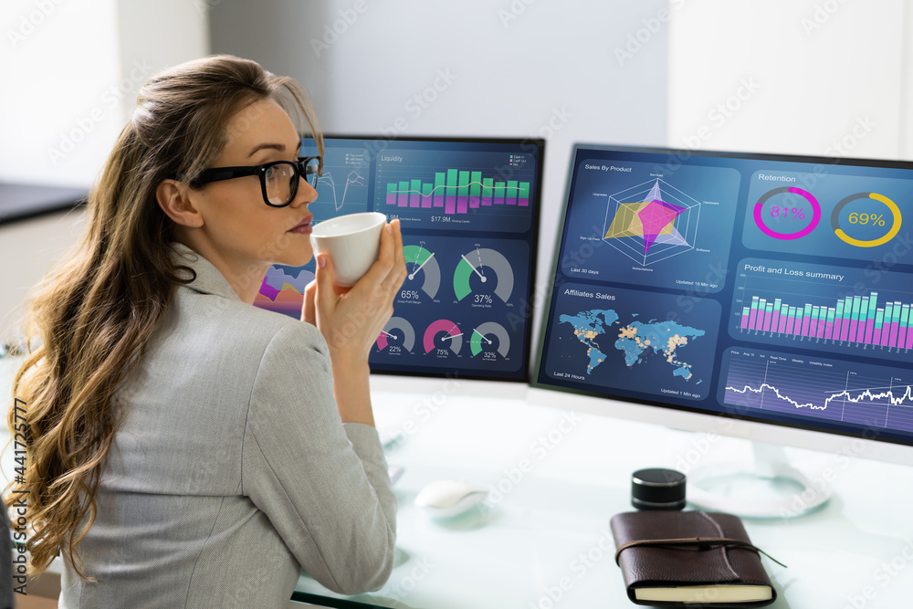Poster KPI Business Analytics Data Dashboard. Analyst