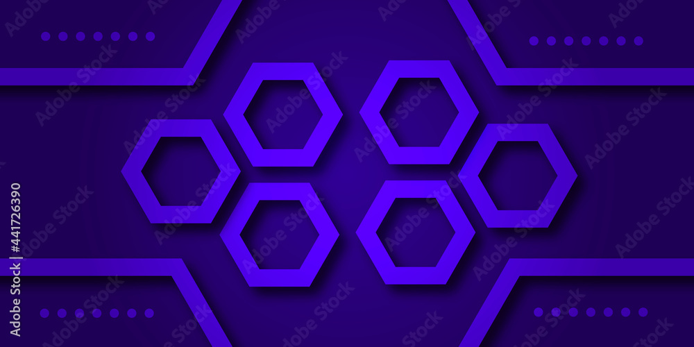 Poster abstract background with hexagons . blue gradient abstract texture background .