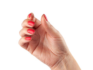 Female hand isolated on white background