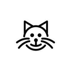 cute cat kitty kitten simple flat logo design illustration