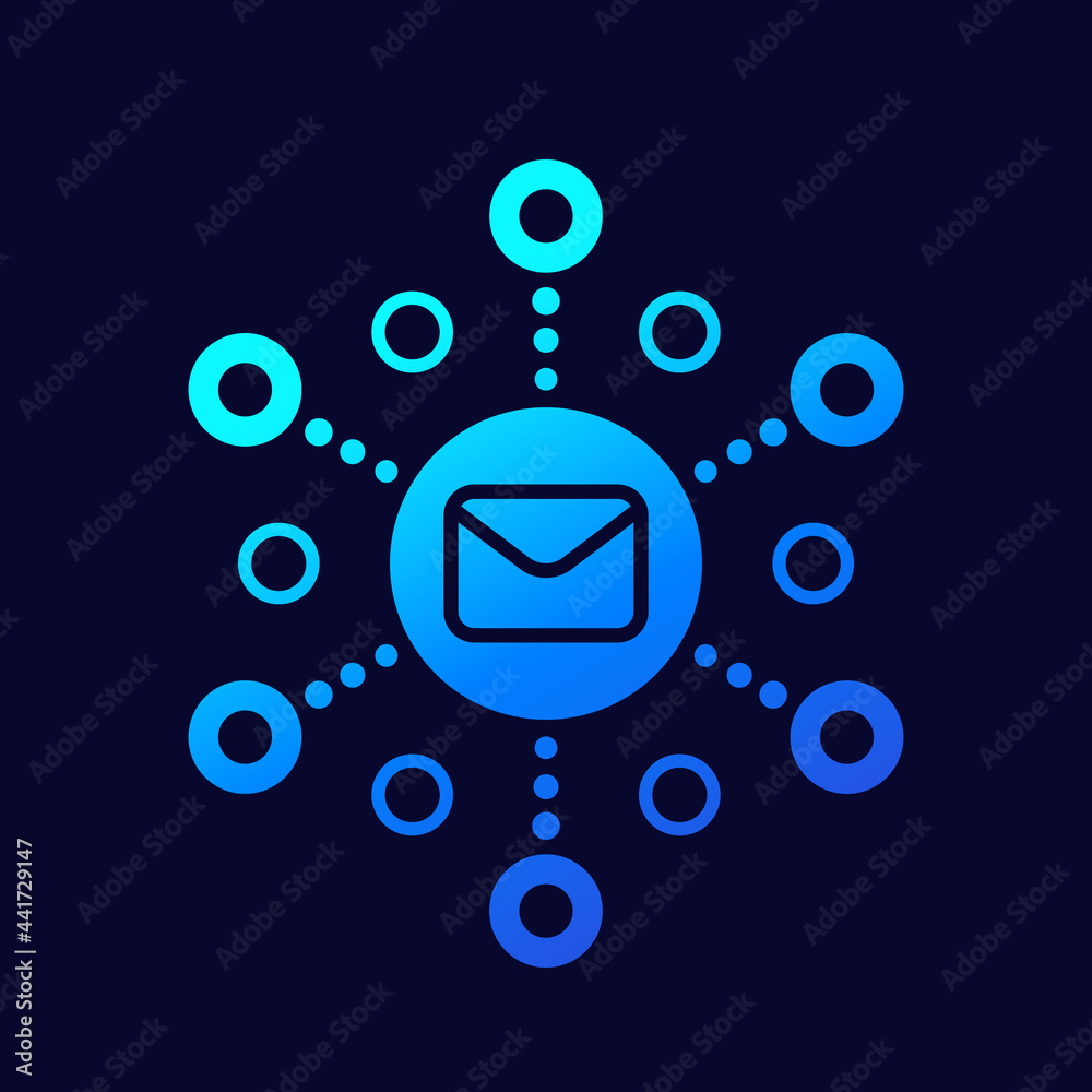 Poster email marketing icon with mail letter