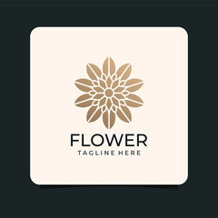 Flower gradient outline logo. Logo can be used for icon, brand, identity, spa, decoration, and business company