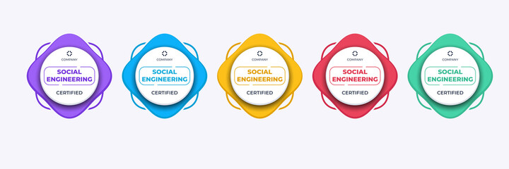 Certification logo badge template in category profession. Vector emblem business certified template.