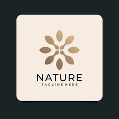Gradient nature flower logo design. Logo for spa, decoration, brand, yoga, and business company