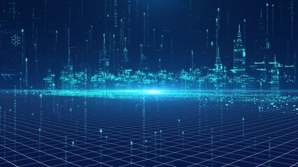 Holographic technology Internet virtual smart city building