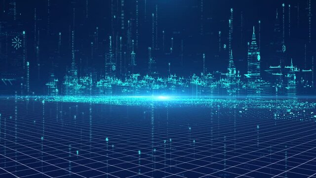 Holographic technology Internet virtual smart city building