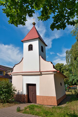 Fototapeta na wymiar Gothic church in Seletice village. Czech Republic.
