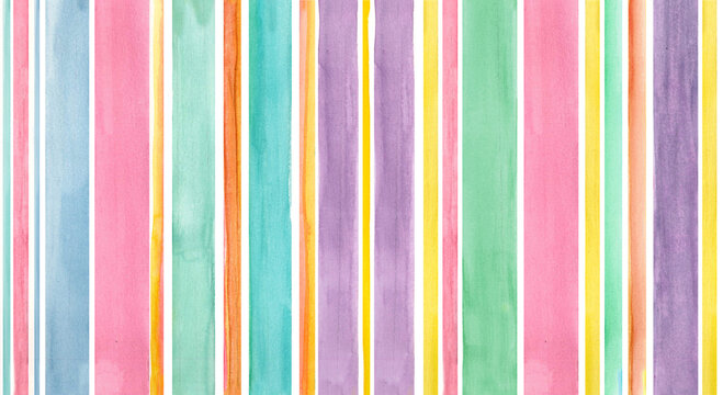 hand drawn watercolor stripes pattern.  colorful.