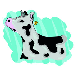 Vector cute cow colored illustration for children
