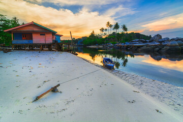 beautiful atmosphere in the fishing village of Bintan Island