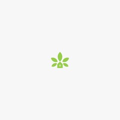 HOME LEAF LOGO ICON SIMPLE VECTOR