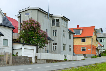 City landscape. Jonas Lies gate. Tromso, Norway