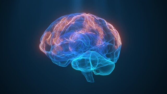 Hologram Brain activity visualization with particles