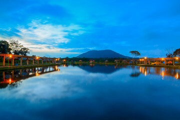 Fototapeta premium Beautiful sunrise at poyotomo enjoy the beautiful sunrise at poyotomo fishing pond Tanjung Pingan city of Bintan island taken 25 December 2017D