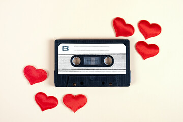 Audio Cassette with a Hearts