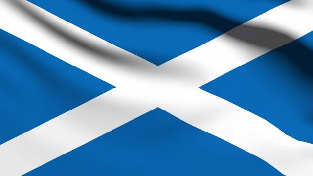 Scottish flag bowing in the wind - St Andrews Cross