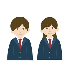 ブレーザーを着た学生 上半身