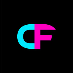 Creative Minimalist Alphabet Initial Letter Mark Monogram Capsule Logo CF Editable in Vector Format