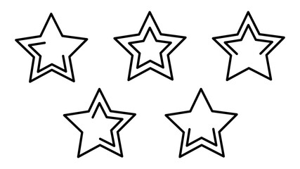 Obraz premium Star icons set. Five stars. Vector illustration, isolated on white background