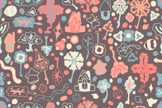 Background in the doodle style, abstract illustration for printing on clothes or printed materials. Use for the underlay, the design of your web page.
