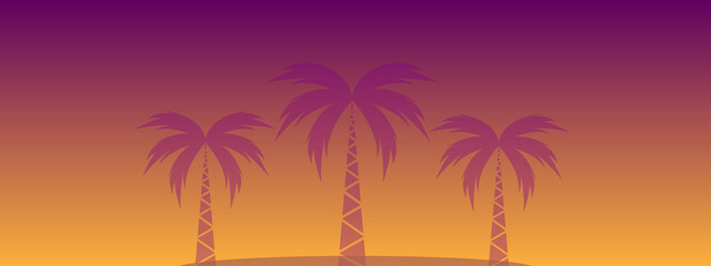 Hello Summer vector background.Beach with a tropical palms and jungle exotic leaves.Banner,poster,card.