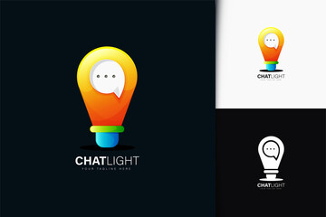 Light chat logo design with gradient