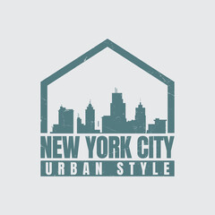 Fototapeta premium Vector illustration of letter graphic, New york city, perfect for designing t-shirts, shirts, hoodies etc.