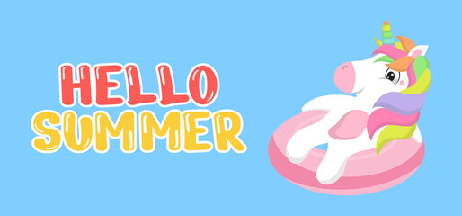 Fototapeta na wymiar Hand draw illustration of summer greeting banner.
