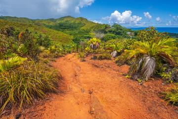 hiking from anse lazio to anse geogette on praslin on the seychelles